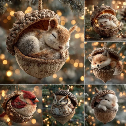 🎁❤️Leśne zwierzątka – ozdoby z żołędzi na przytulne leśne Święta