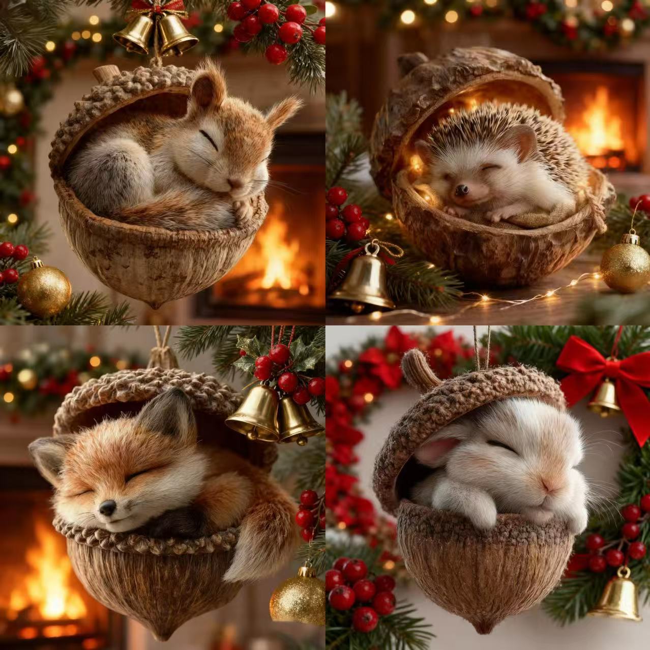 🎁❤️Leśne zwierzątka – ozdoby z żołędzi na przytulne leśne Święta