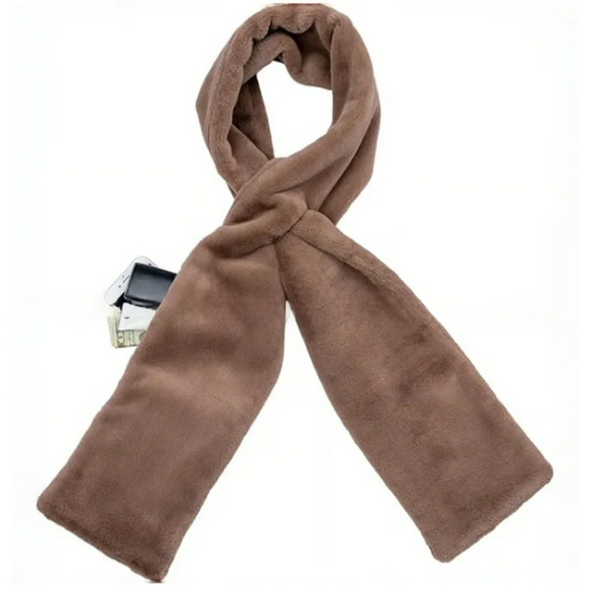 🎁Noworoczna zniżka 50 %!! ⚡Ponad 50 000 sprzedanych sztuk! 🧣Ekstra miękki i ciepły szal ze sztucznego futra z ukrytą kieszenią na zamek