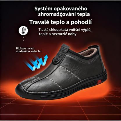 Męskie luksusowe zimowe skórzane buty z ociepleniem 2026 – zapewniają wsparcie łuku stopy, poprawiają postawę i gwarantują komfortowe chodzenie przez cały dzień!