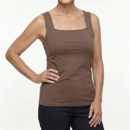 ✨ Damski wyszczuplający top bez rękawów z wbudowanym biustonoszem – komfort przez cały dzień bez stanika 👚 (🔥 Tylko przez ograniczony czas 50% zniżki)