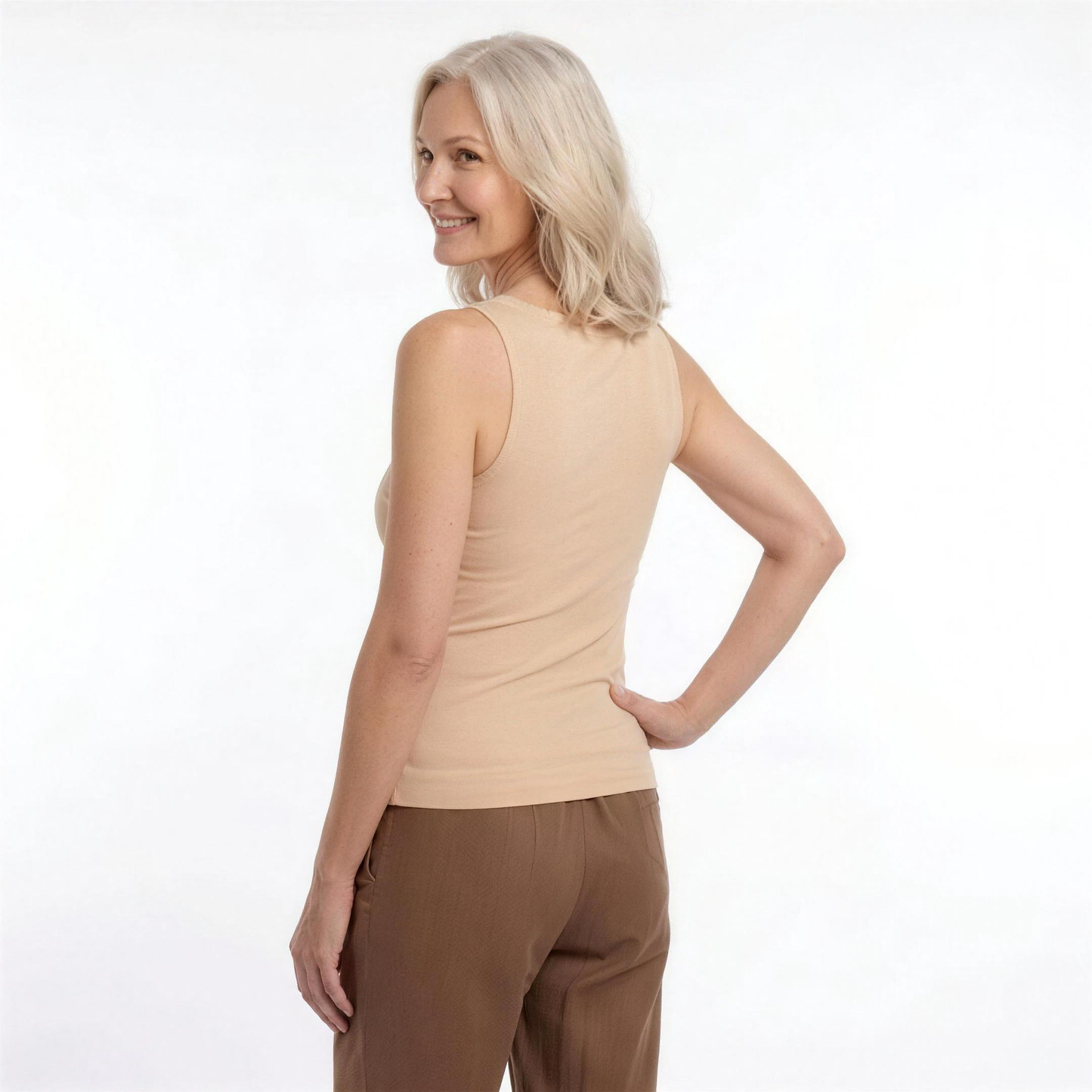 ✨ Damski wyszczuplający top bez rękawów z wbudowanym biustonoszem – komfort przez cały dzień bez stanika 👚 (🔥 Tylko przez ograniczony czas 50% zniżki)