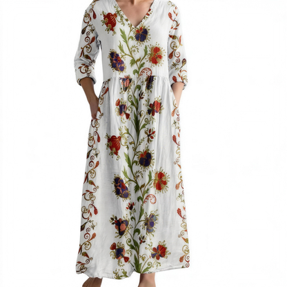 🎉 Ekskluzywna oferta dla członkiń 🔥 Letnia elegancka sukienka midi w kwiaty dla kobiet – lekka, kobieca i stylowa dla kobiet w średnim wieku
